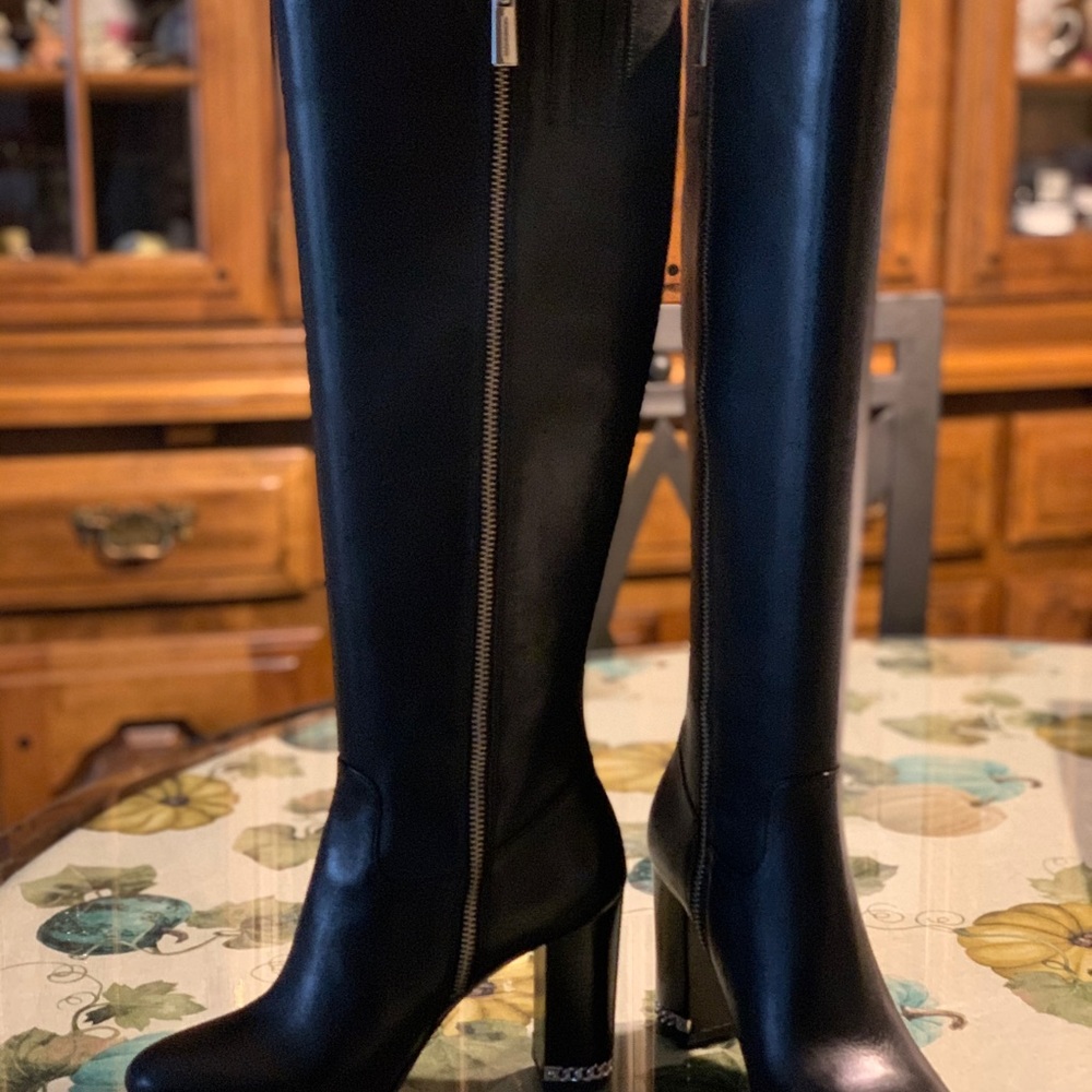 Michael Kors black leather boots